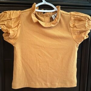 Janie and Jack Ruffle Mock neck shirt